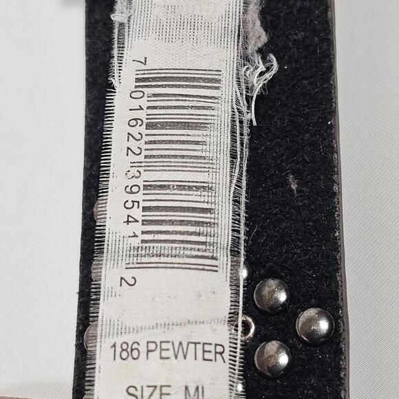 Shyanne 186 Pewter Western Rhinestone Belt Silver Buckle Rodeo Size M / L